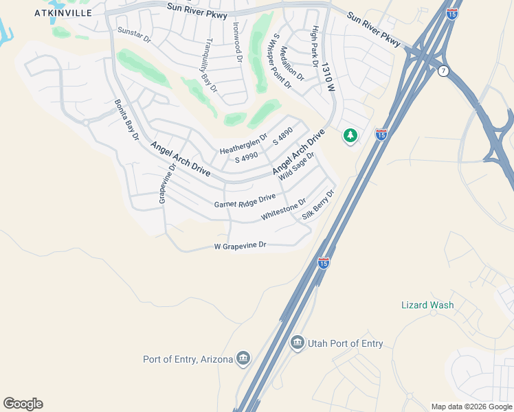 map of restaurants, bars, coffee shops, grocery stores, and more near 1525 Garnet Ridge Drive in St. George