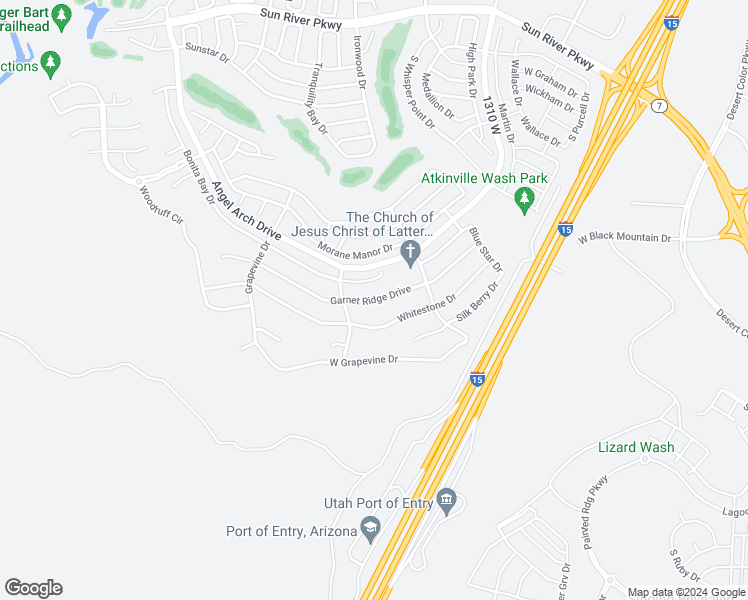 map of restaurants, bars, coffee shops, grocery stores, and more near Garnet Ridge Drive in St. George