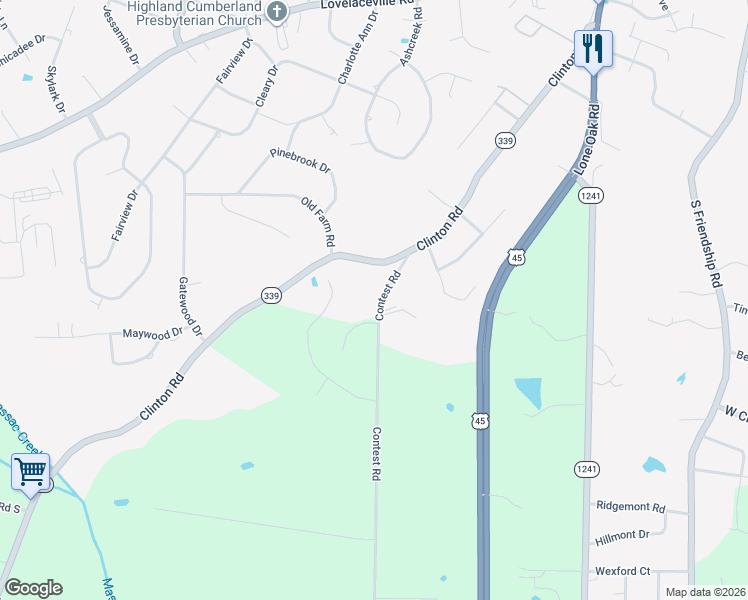 map of restaurants, bars, coffee shops, grocery stores, and more near 3979-3987 Contest Road in Paducah