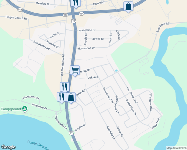 map of restaurants, bars, coffee shops, grocery stores, and more near 114 Oak Avenue in Somerset