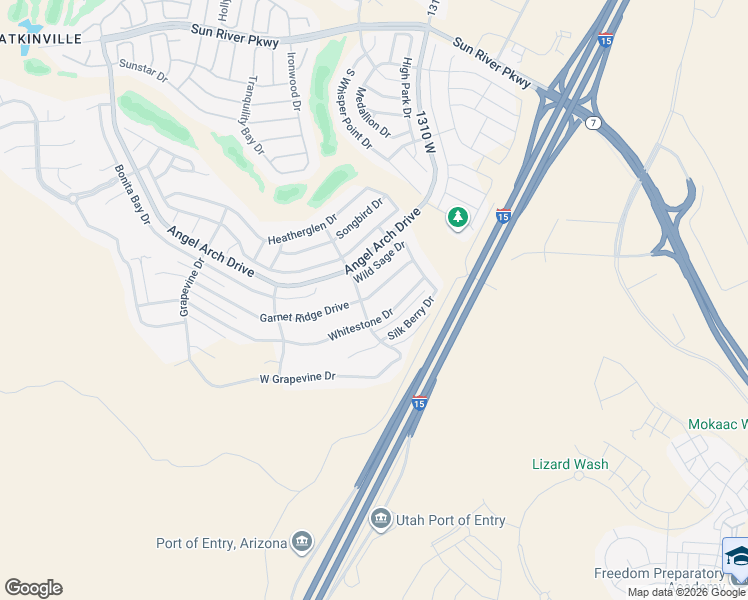 map of restaurants, bars, coffee shops, grocery stores, and more near 1431 Garnet Ridge Drive in St. George