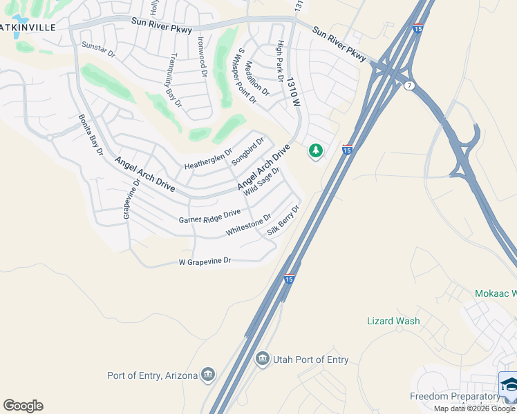 map of restaurants, bars, coffee shops, grocery stores, and more near 1429 Garnet Ridge Drive in St. George