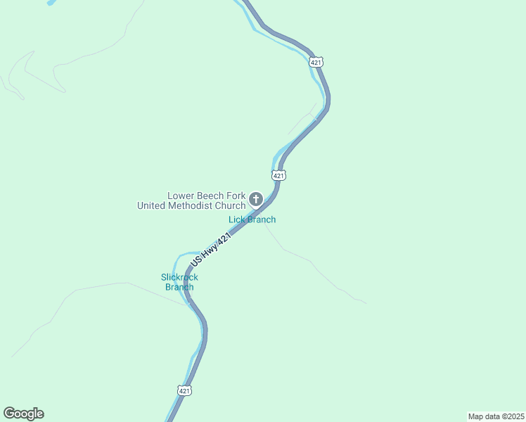 map of restaurants, bars, coffee shops, grocery stores, and more near U.S. 421 in Mozelle