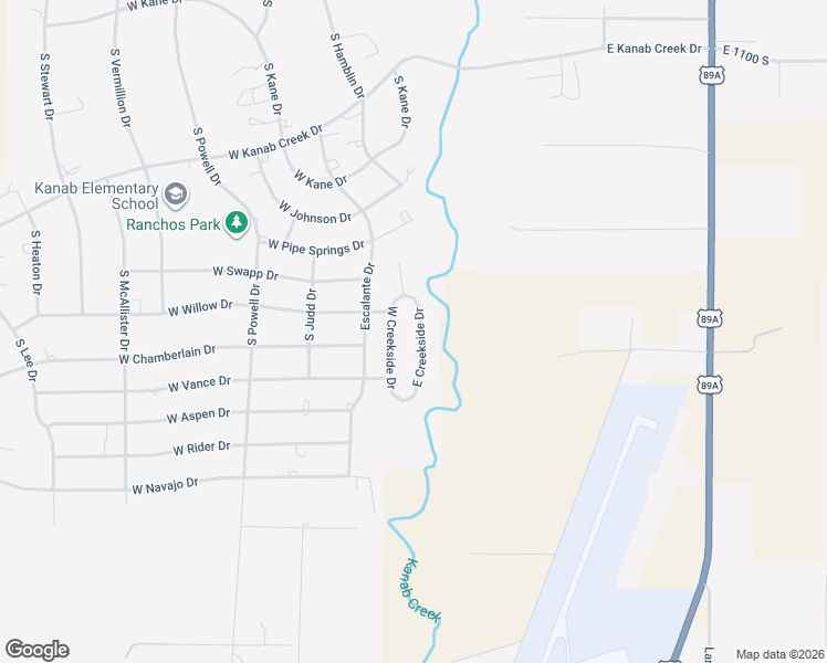 map of restaurants, bars, coffee shops, grocery stores, and more near 1558 East Creekside Drive in Kanab