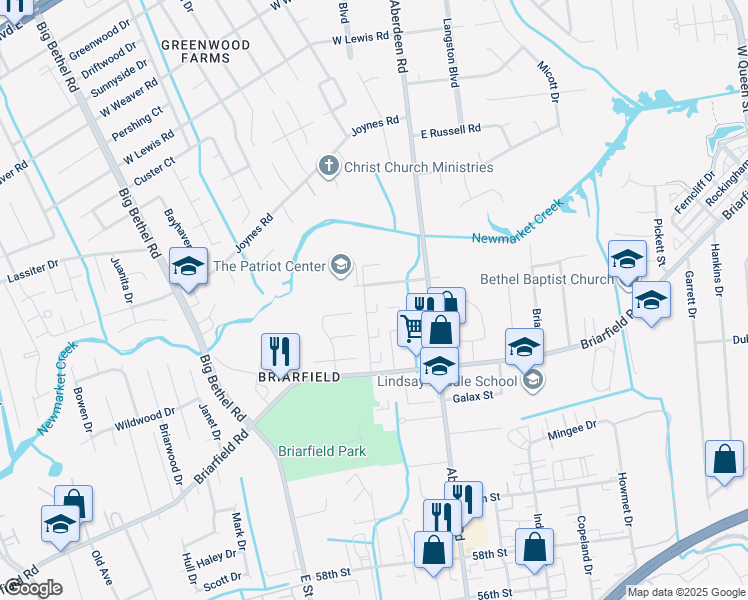 map of restaurants, bars, coffee shops, grocery stores, and more near 157-1 Wingfield Drive in Hampton