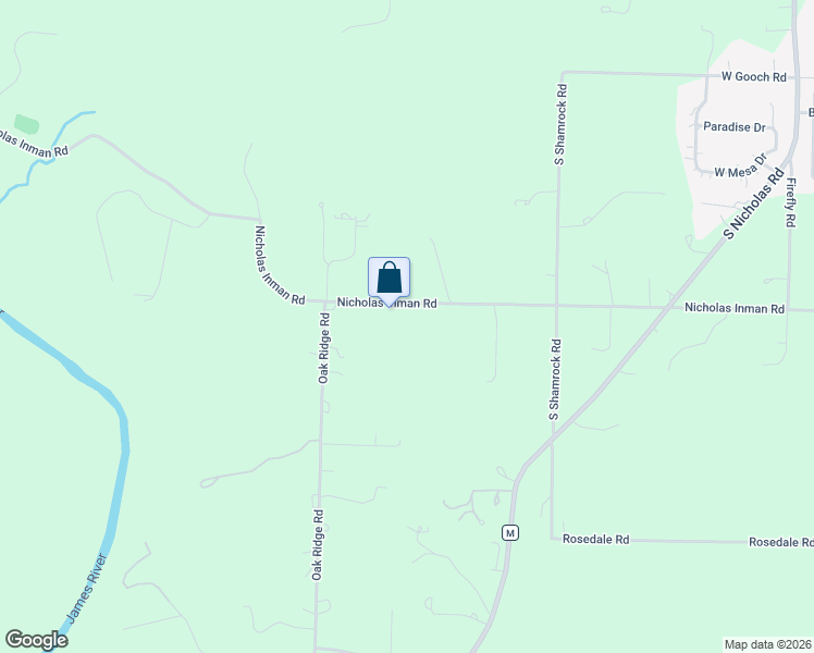 map of restaurants, bars, coffee shops, grocery stores, and more near 1604-1682 Nicholas Inman Road in Nixa