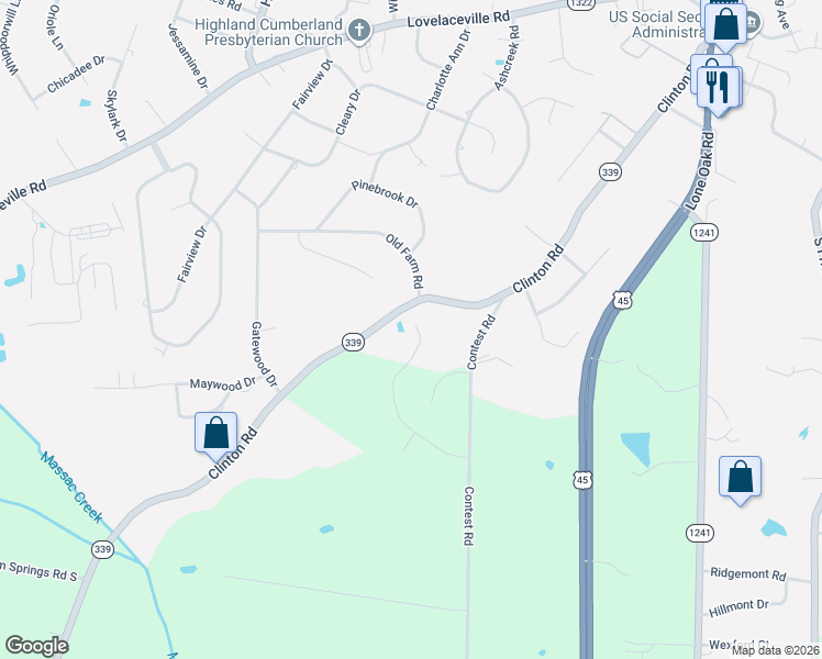 map of restaurants, bars, coffee shops, grocery stores, and more near 4021-4211 Clinton Road in Paducah
