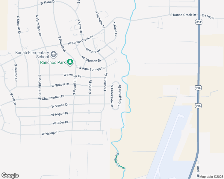 map of restaurants, bars, coffee shops, grocery stores, and more near 1558 East Creekside Drive in Kanab