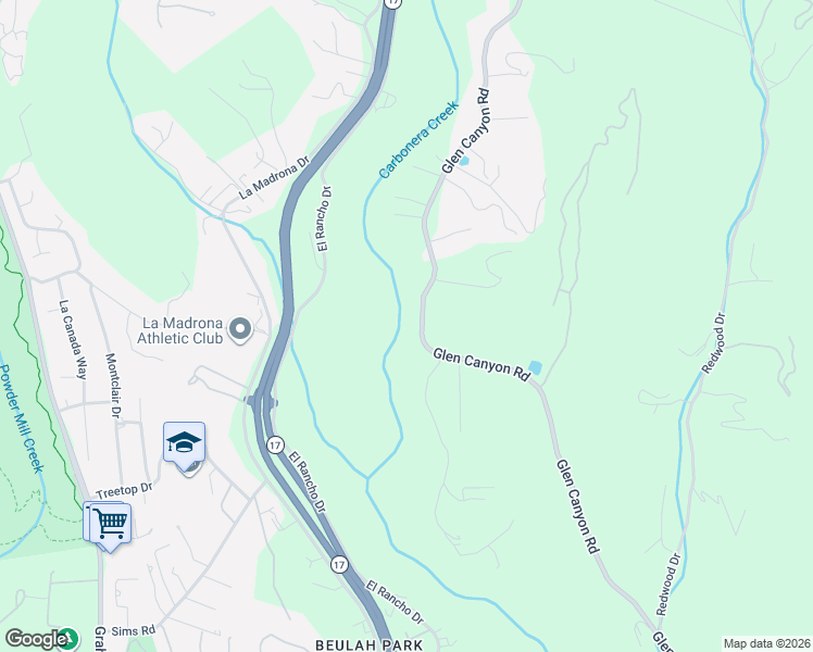 map of restaurants, bars, coffee shops, grocery stores, and more near 2000 Glen Canyon Road in Santa Cruz