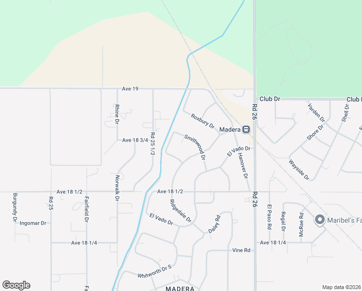 map of restaurants, bars, coffee shops, grocery stores, and more near 18808 Smithwood Drive in Madera