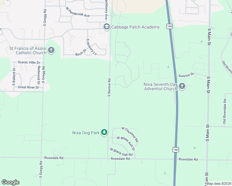map of restaurants, bars, coffee shops, grocery stores, and more near 1006 South Norton Road in Nixa