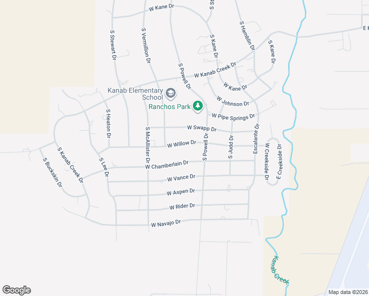 map of restaurants, bars, coffee shops, grocery stores, and more near 695 West Willow Drive in Kanab