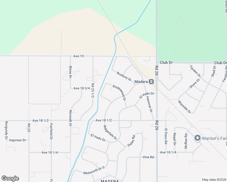 map of restaurants, bars, coffee shops, grocery stores, and more near 18808 Smithwood Drive in Madera