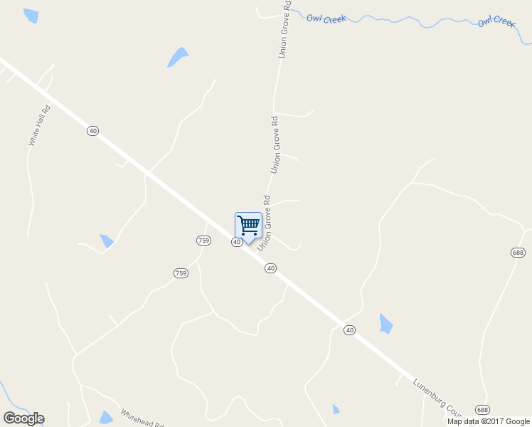 map of restaurants, bars, coffee shops, grocery stores, and more near 755 Union Grove Road in Keysville