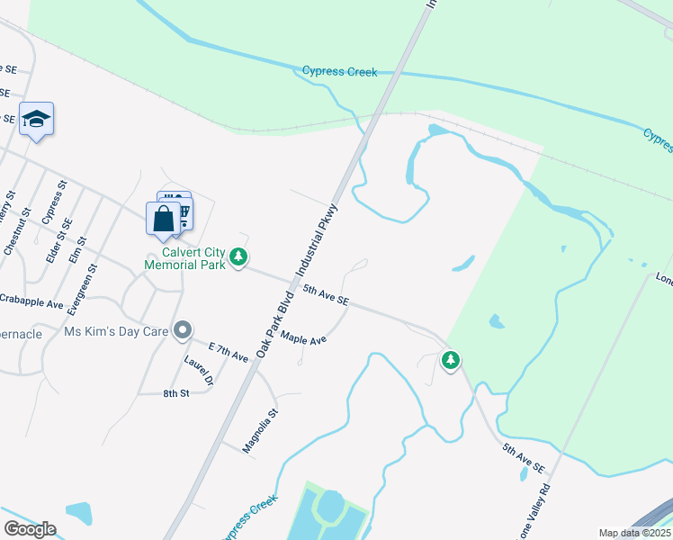 map of restaurants, bars, coffee shops, grocery stores, and more near 101-199 Country Club Lane in Calvert City