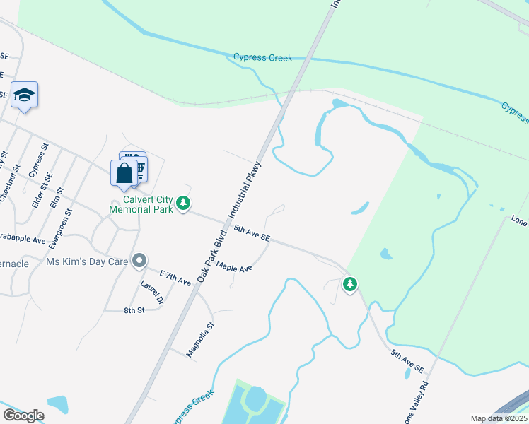 map of restaurants, bars, coffee shops, grocery stores, and more near 101 Country Club Lane in Calvert City