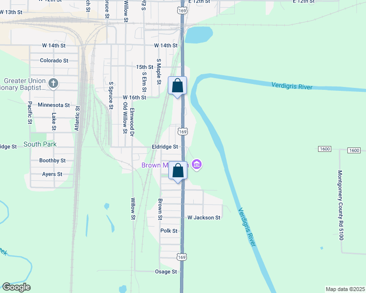 map of restaurants, bars, coffee shops, grocery stores, and more near in Coffeyville