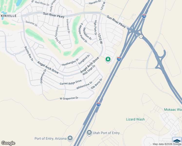 map of restaurants, bars, coffee shops, grocery stores, and more near 1376 Garnet Ridge Drive in St. George