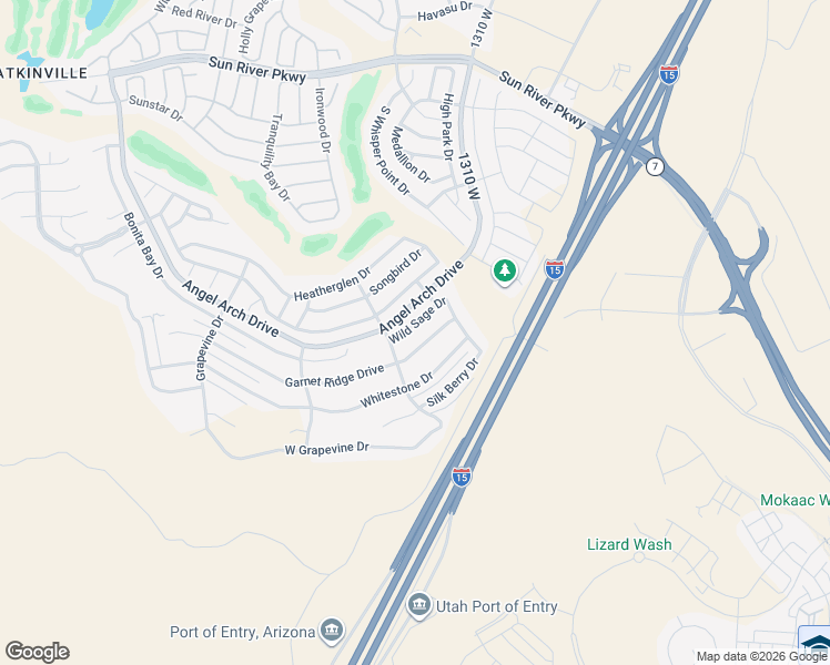 map of restaurants, bars, coffee shops, grocery stores, and more near Wild Sage Drive in St. George