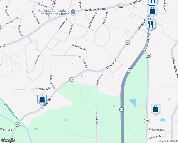 map of restaurants, bars, coffee shops, grocery stores, and more near Jolee Way in Paducah