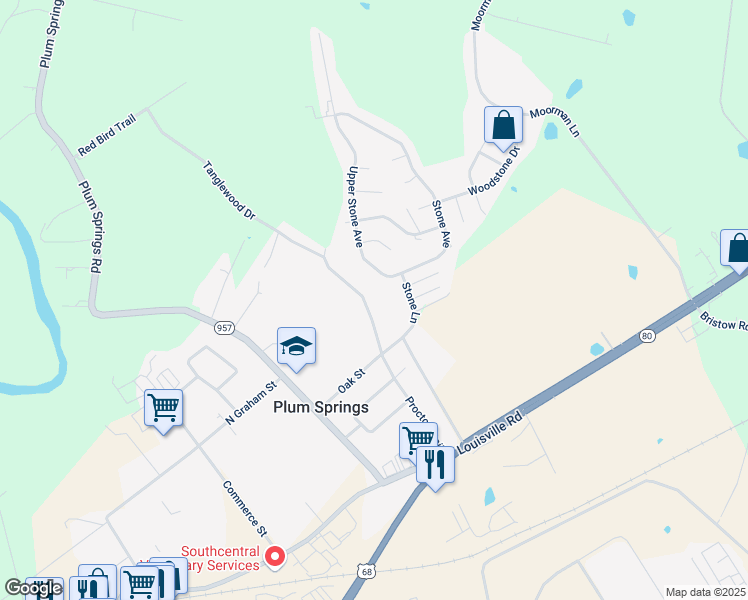 map of restaurants, bars, coffee shops, grocery stores, and more near 400-698 Proctor Trail in Plum Springs
