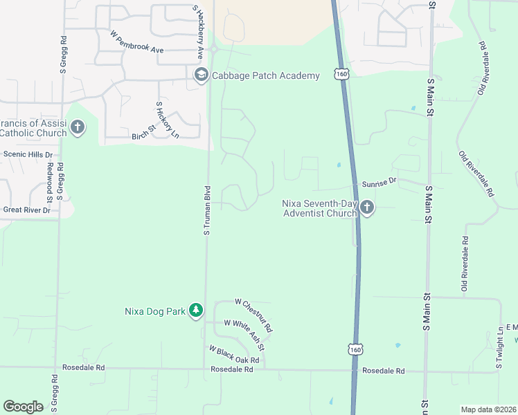 map of restaurants, bars, coffee shops, grocery stores, and more near 1006 South Norton Road in Nixa