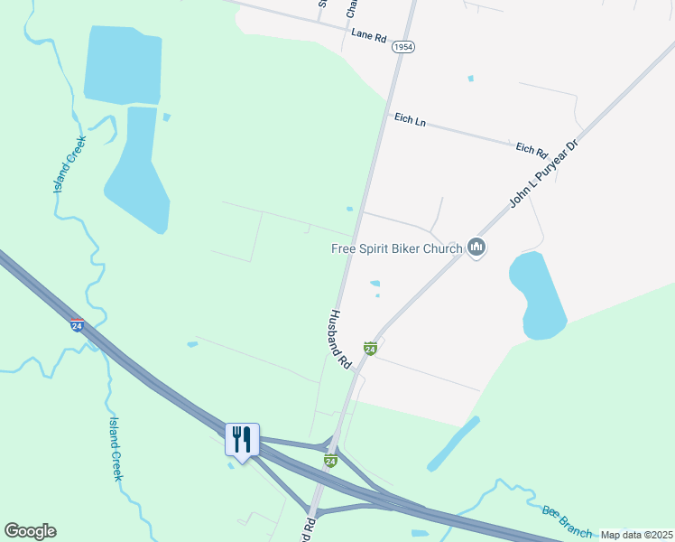 map of restaurants, bars, coffee shops, grocery stores, and more near 2601 Husband Road in Paducah