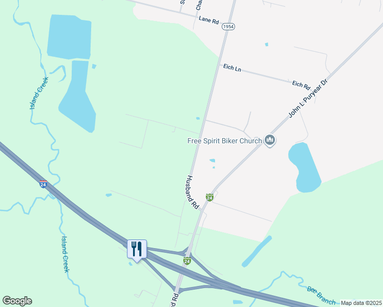 map of restaurants, bars, coffee shops, grocery stores, and more near 2601 Husband Road in Paducah