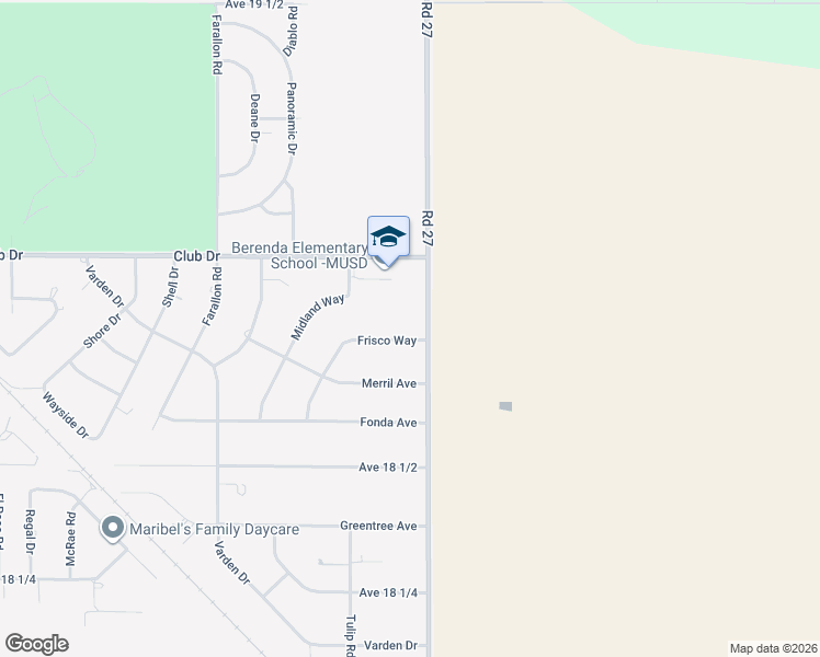 map of restaurants, bars, coffee shops, grocery stores, and more near 26963 Frisco Way in Madera
