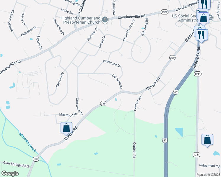 map of restaurants, bars, coffee shops, grocery stores, and more near 234 Downing Cove in Paducah
