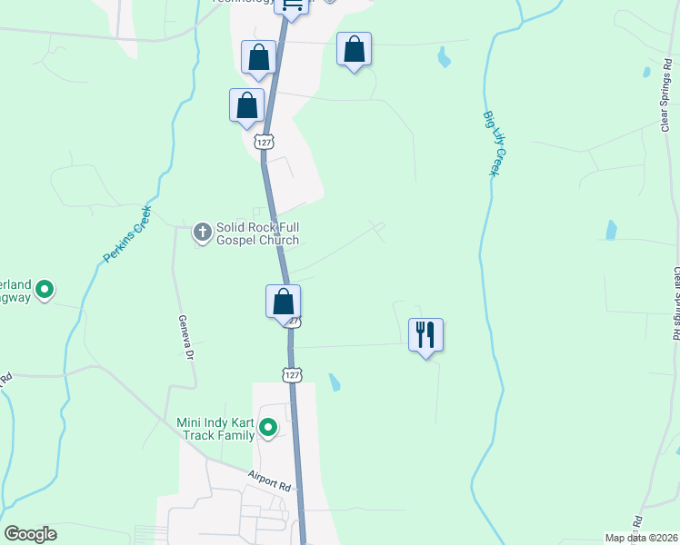 map of restaurants, bars, coffee shops, grocery stores, and more near Brian Walters Drive in Russell Springs