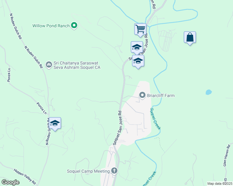 map of restaurants, bars, coffee shops, grocery stores, and more near 2661 Soquel San Jose Road in Soquel