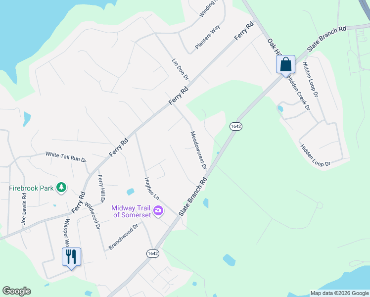 map of restaurants, bars, coffee shops, grocery stores, and more near 99 Meadow Court in Somerset