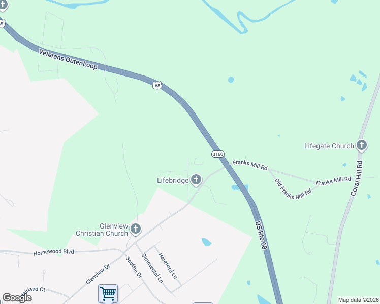 map of restaurants, bars, coffee shops, grocery stores, and more near 217 Little Acres Trailer Park Road in Glasgow