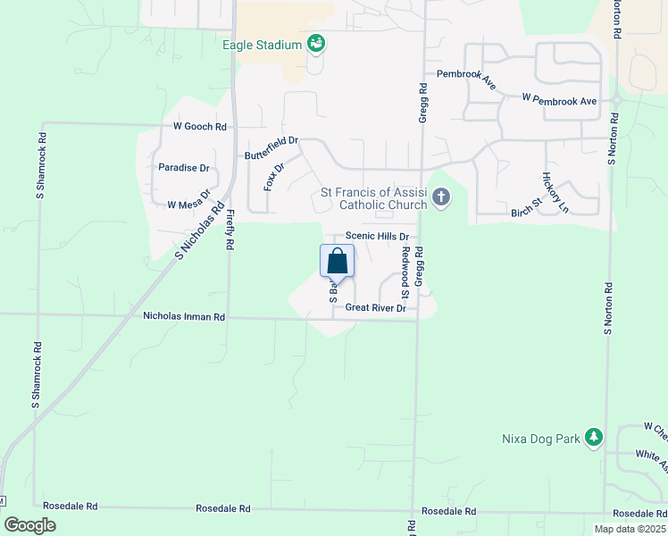 map of restaurants, bars, coffee shops, grocery stores, and more near 979 South Ballard Drive in Nixa