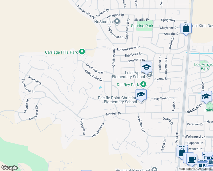 map of restaurants, bars, coffee shops, grocery stores, and more near 8980 Acorn Way in Gilroy