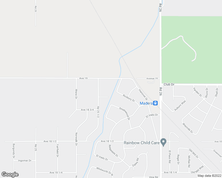 map of restaurants, bars, coffee shops, grocery stores, and more near 25585 Lynn Place in Madera