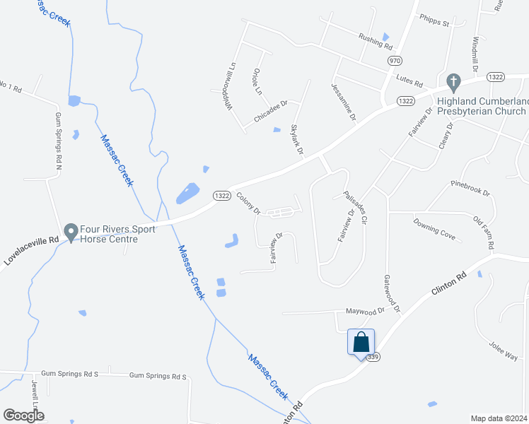 map of restaurants, bars, coffee shops, grocery stores, and more near 125 Colony Drive in Paducah