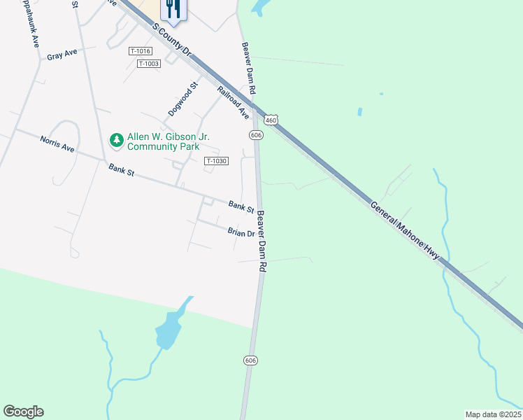 map of restaurants, bars, coffee shops, grocery stores, and more near Beaver Dam Road in Waverly