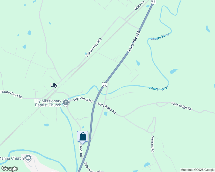 map of restaurants, bars, coffee shops, grocery stores, and more near 192 Old Highway 25 in Corbin