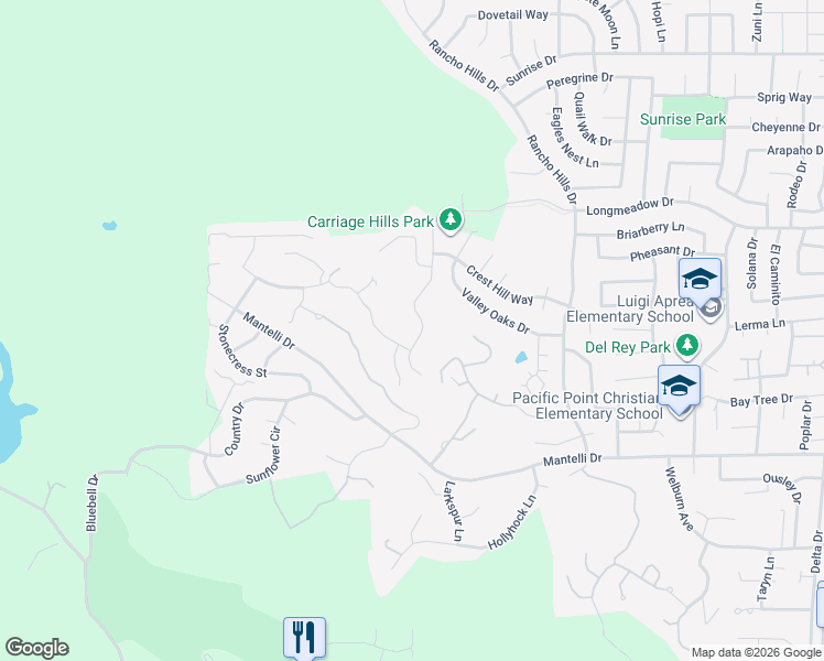 map of restaurants, bars, coffee shops, grocery stores, and more near 9035 Tea Tree Way in Gilroy