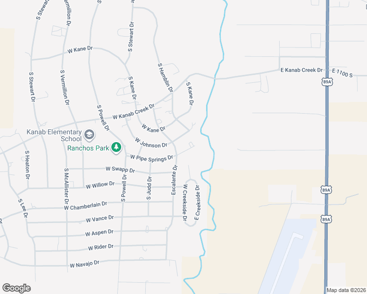 map of restaurants, bars, coffee shops, grocery stores, and more near 356 West Pipe Springs Drive in Kanab