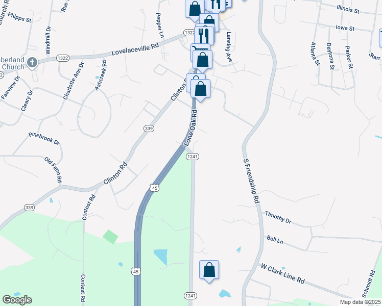 map of restaurants, bars, coffee shops, grocery stores, and more near 3793 Old US Highway 45 South in Paducah