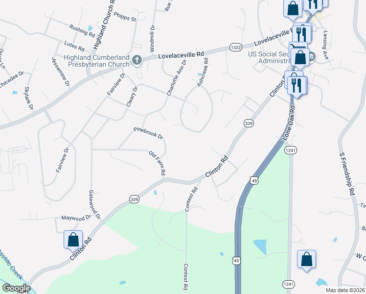 map of restaurants, bars, coffee shops, grocery stores, and more near 395 Ashcreek Road in Paducah