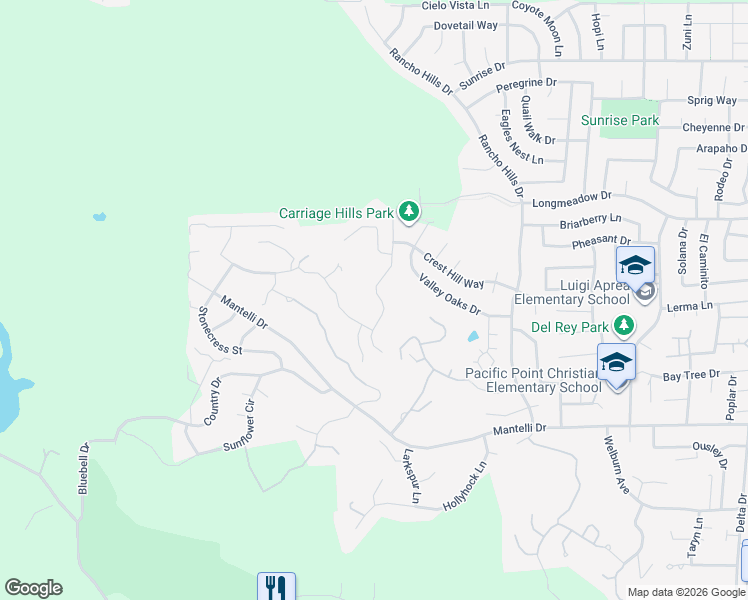 map of restaurants, bars, coffee shops, grocery stores, and more near 9035 Tea Tree Way in Gilroy