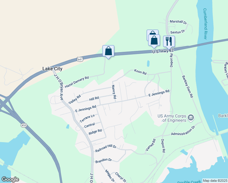 map of restaurants, bars, coffee shops, grocery stores, and more near Nancy Road in Livingston County