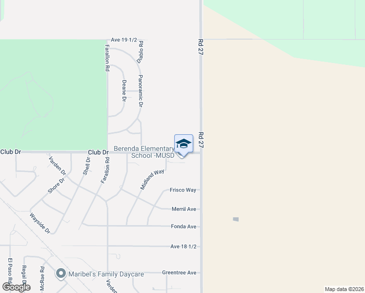 map of restaurants, bars, coffee shops, grocery stores, and more near 26793 Club Drive in Madera