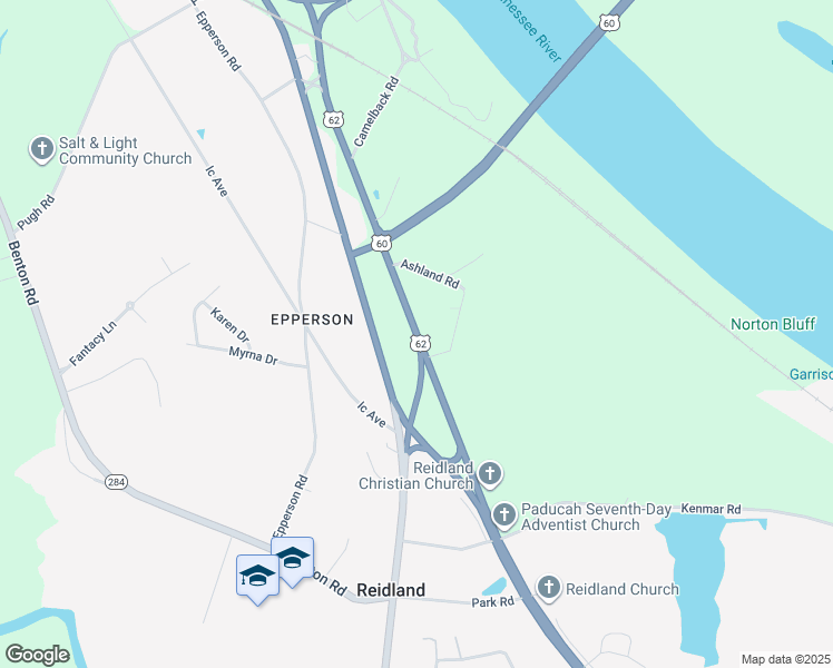 map of restaurants, bars, coffee shops, grocery stores, and more near 5198 Kentucky Dam Road in Paducah