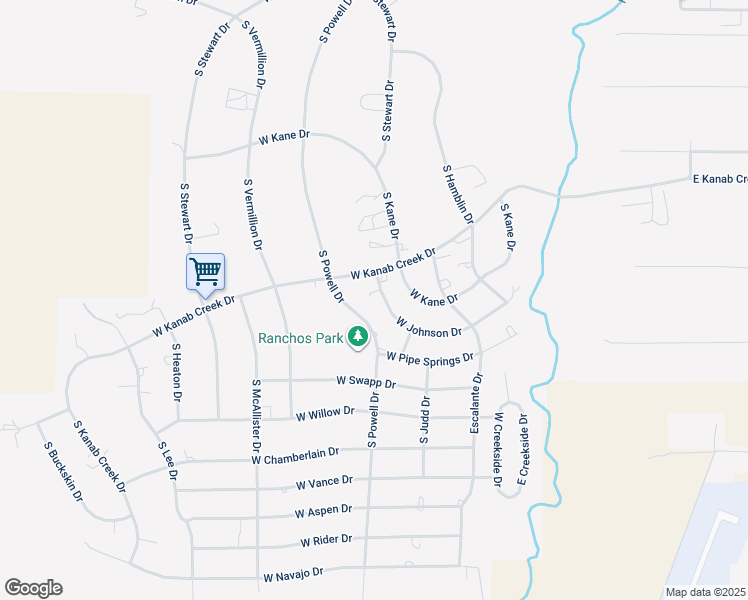 map of restaurants, bars, coffee shops, grocery stores, and more near 574 West Johnson Drive in Kanab