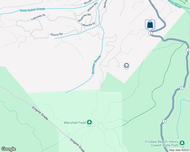 map of restaurants, bars, coffee shops, grocery stores, and more near 2165 Upper Scenic Drive in Felton